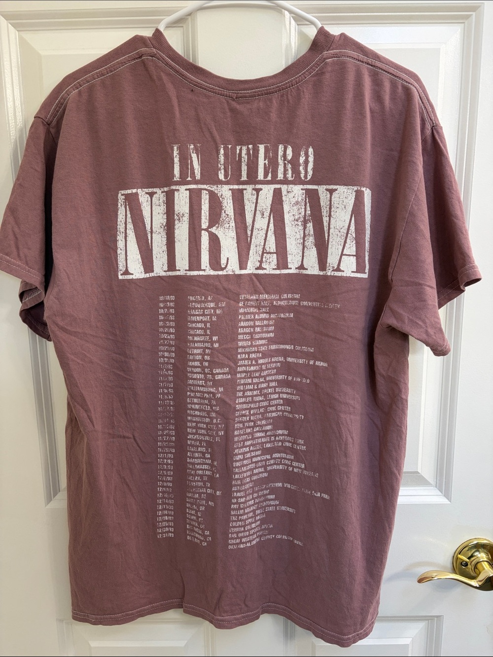NIRVANA Mauve Short-Sleeve Graphic Tee with White Print - Picture 2 of 3